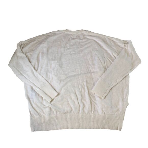 GAP Women’s Open Front Cardigan Snowflake Milk Split Hem Tag Size Medium - Picture 3 of 16